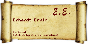 Erhardt Ervin névjegykártya