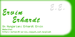 ervin erhardt business card